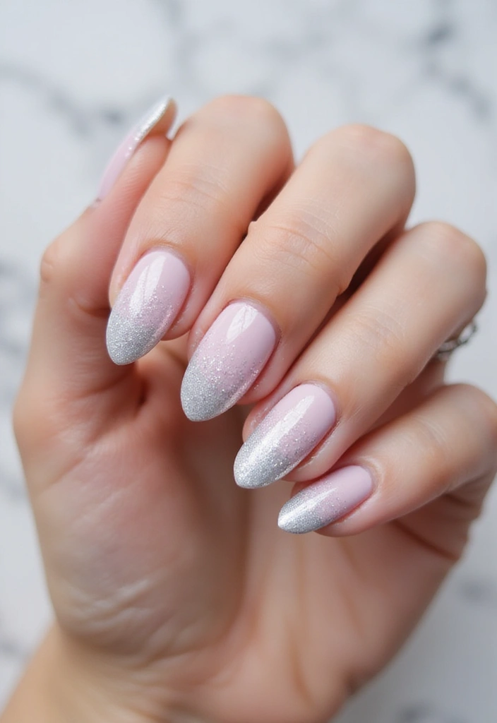 50 Durable Gel Nail Ideas for Long-Lasting - 39. Ombre Glitter
