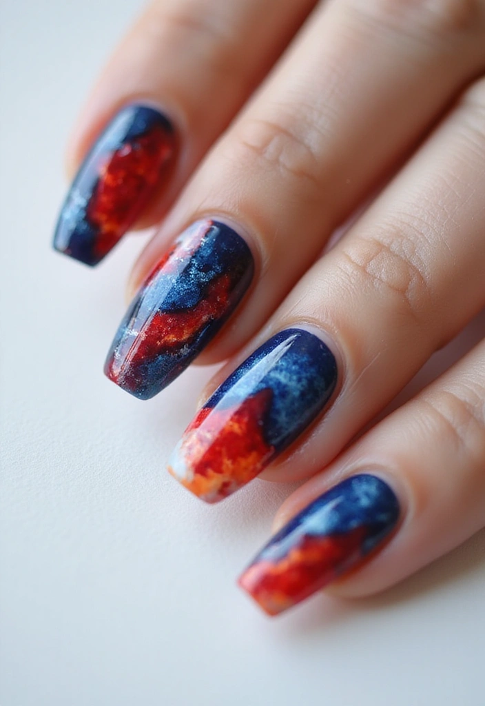 50 Durable Gel Nail Ideas for Long-Lasting - 49. Fire and Ice