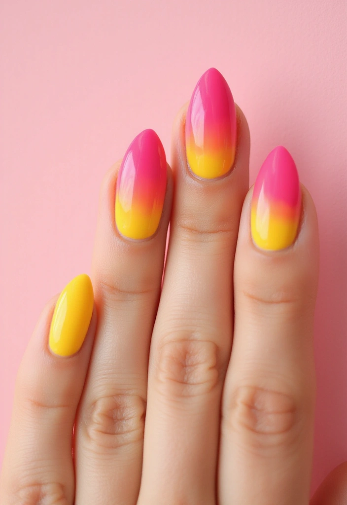 50 Easy Nail Ideas for Quick Beauty Fixes - 11. Bright Ombre
