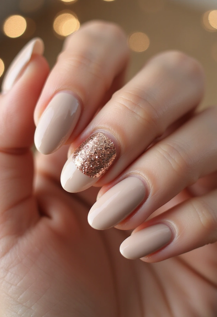 50 Easy Nail Ideas for Quick Beauty Fixes - 13. Glitter Accent