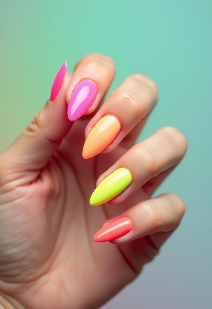 50 Easy Nail Ideas for Quick Beauty Fixes - 14. Polished Neon