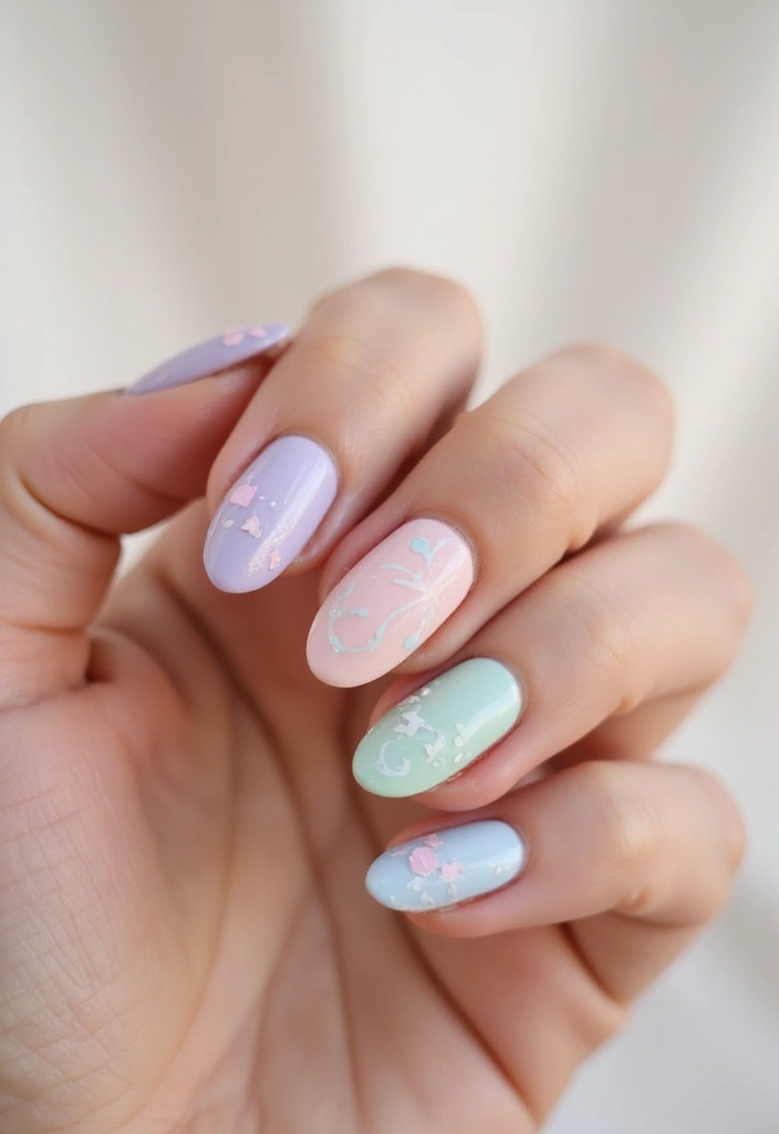 50 Easy Nail Ideas for Quick Beauty Fixes - 16. Soft Pastel Swirls