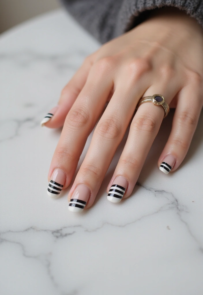 50 Easy Nail Ideas for Quick Beauty Fixes - 2. Sleek Stripes