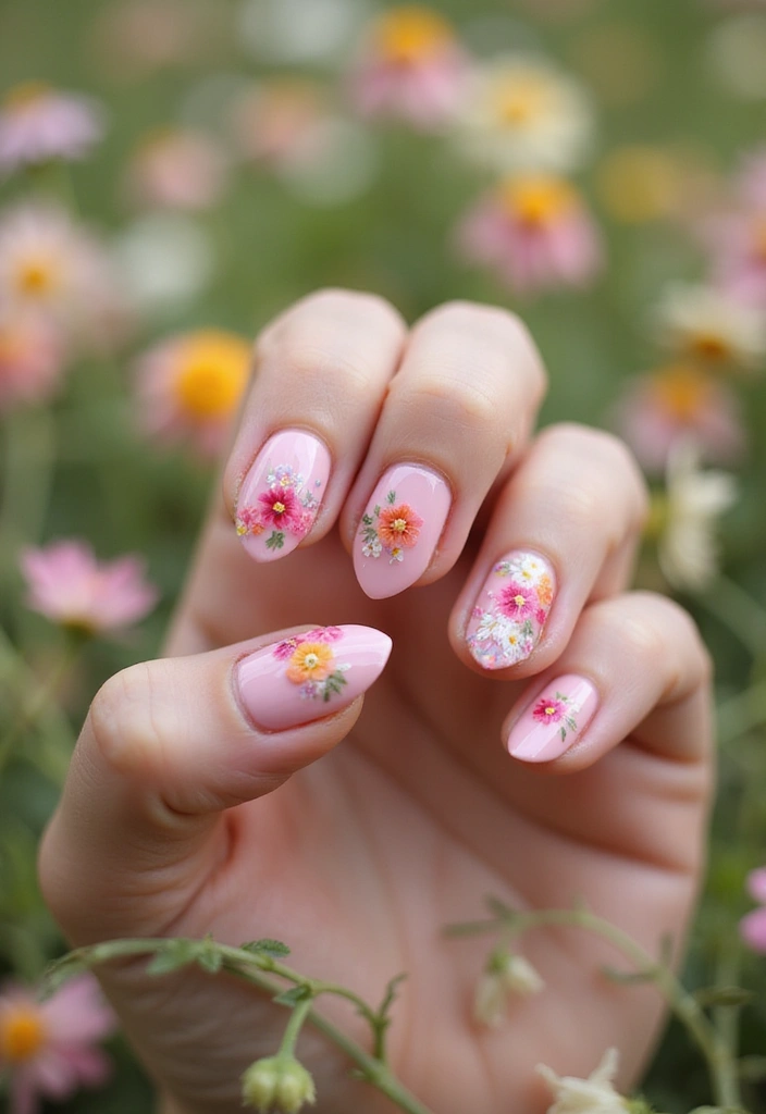 50 Easy Nail Ideas for Quick Beauty Fixes - 23. Bright Floral Accents