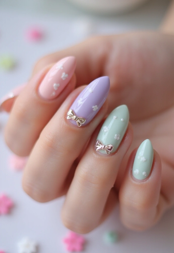 50 Easy Nail Ideas for Quick Beauty Fixes - 31. Charming Bows