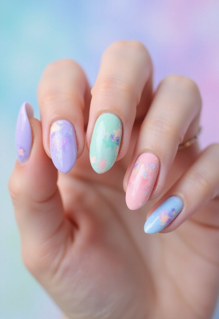 50 Easy Nail Ideas for Quick Beauty Fixes - 44. Playful Watercolor
