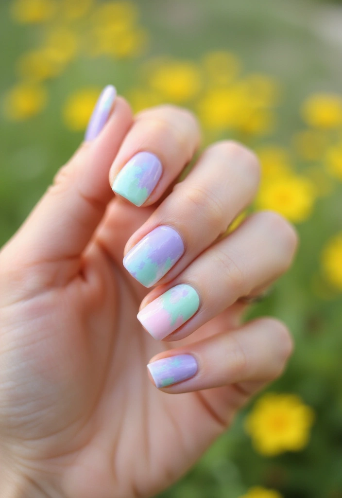 50 Easy Nail Ideas for Quick Beauty Fixes - 48. Soft Tie-Dye