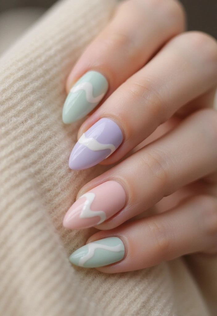 50 Easy Nail Ideas for Quick Beauty Fixes - 5. Minimalist Waves