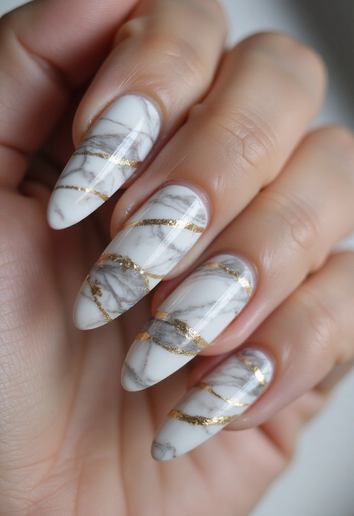 50 Easy Nail Ideas for Quick Beauty Fixes - 7. Polished Marble