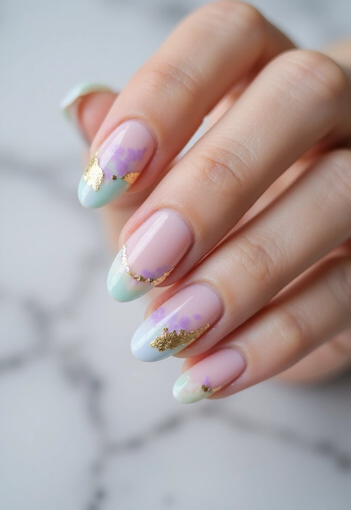 50 French Tip Nail Variations for Elegant Edge-Defining Edges - 10. Watercolor French Tips