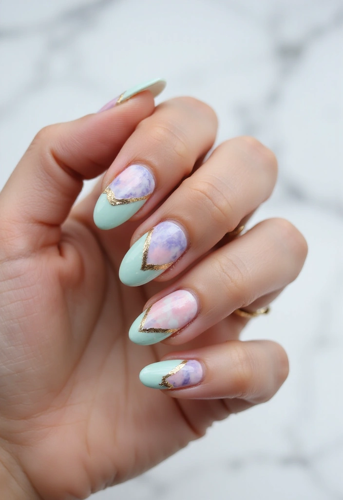 50 French Tip Nail Variations for Elegant Edge-Defining Edges - 15. Marble French Tips