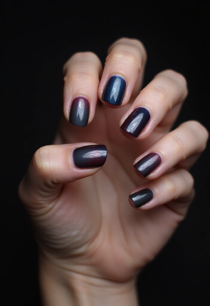 50 French Tip Nail Variations for Elegant Edge-Defining Edges - 23. Dark and Moody Tips