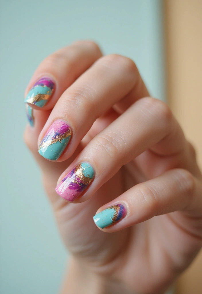 50 French Tip Nail Variations for Elegant Edge-Defining Edges - 29. Abstract Art French Tips