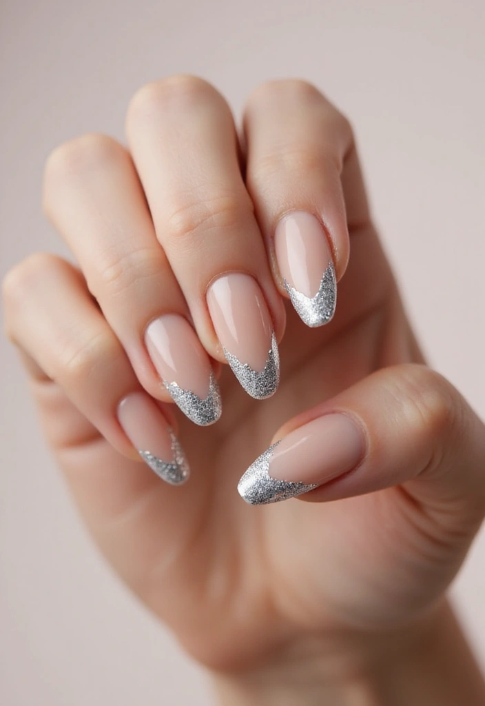 50 French Tip Nail Variations for Elegant Edge-Defining Edges - 37. Edge-Defining Glitter Tips