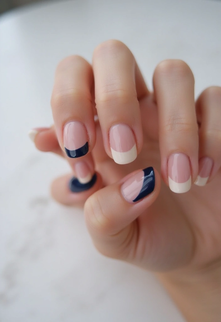 50 French Tip Nail Variations for Elegant Edge-Defining Edges - 40. Half-Moon Tips