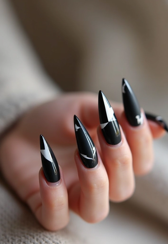 50 French Tip Nail Variations for Elegant Edge-Defining Edges - 41. Edgy Spike Tips