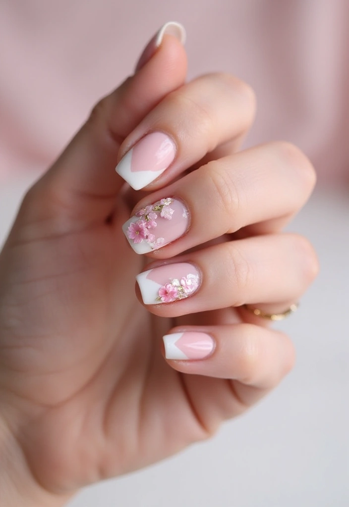 50 French Tip Nail Variations for Elegant Edge-Defining Edges - 42. Romantic Hearts