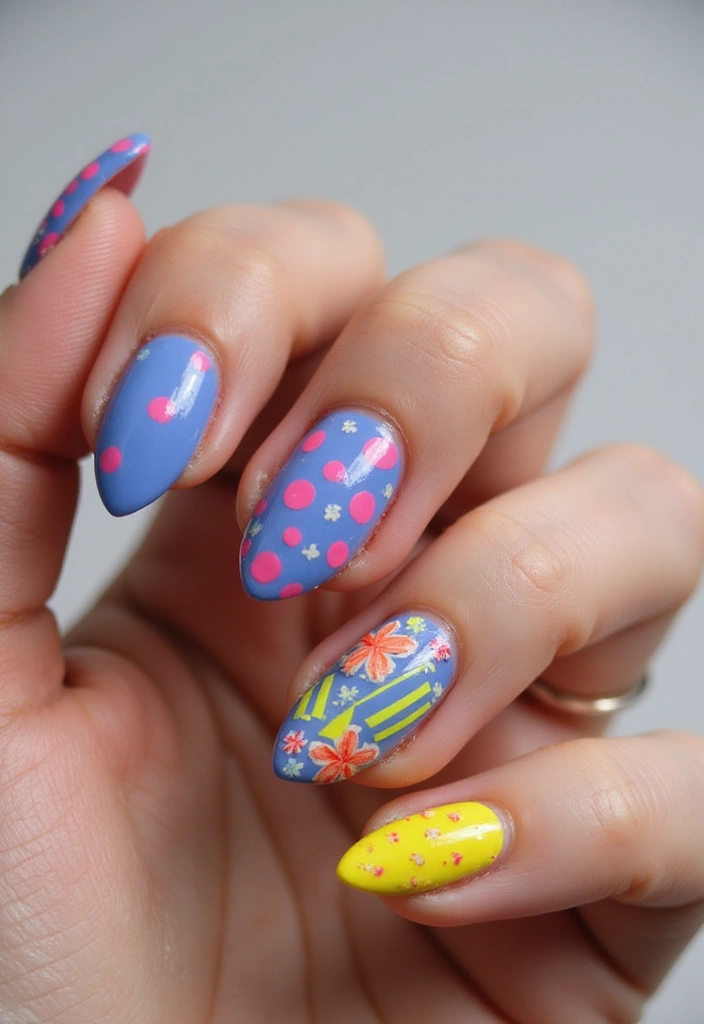 50 French Tip Nail Variations for Elegant Edge-Defining Edges - 43. Mixed Patterns