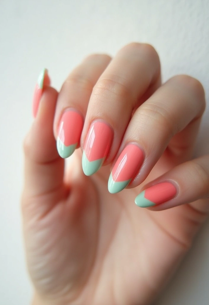 50 French Tip Nail Variations for Elegant Edge-Defining Edges - 46. Dual-Tone Tips