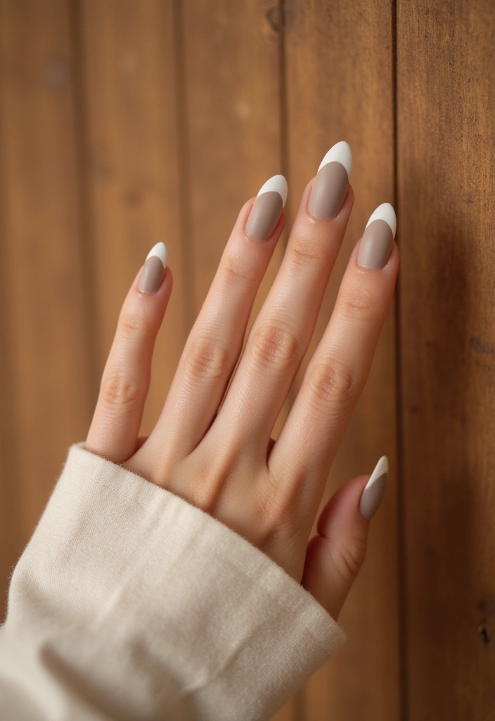 50 French Tip Nail Variations for Elegant Edge-Defining Edges - 49. Earthy Toned Tips