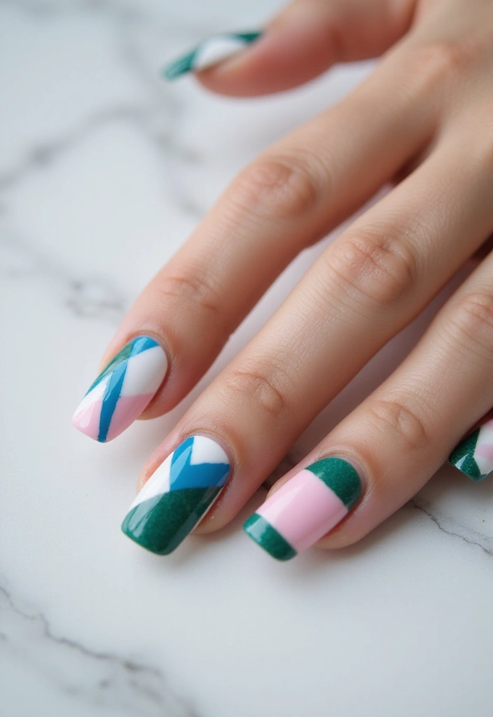 50 French Tip Nail Variations for Elegant Edge-Defining Edges - 5. Geometric French Tips