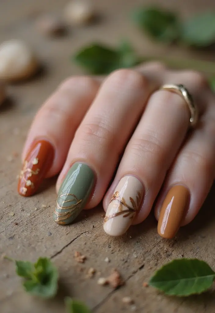 50 Fresh Nail Inspo Ideas for Trendy - 1. Boho Chic Earth Tones