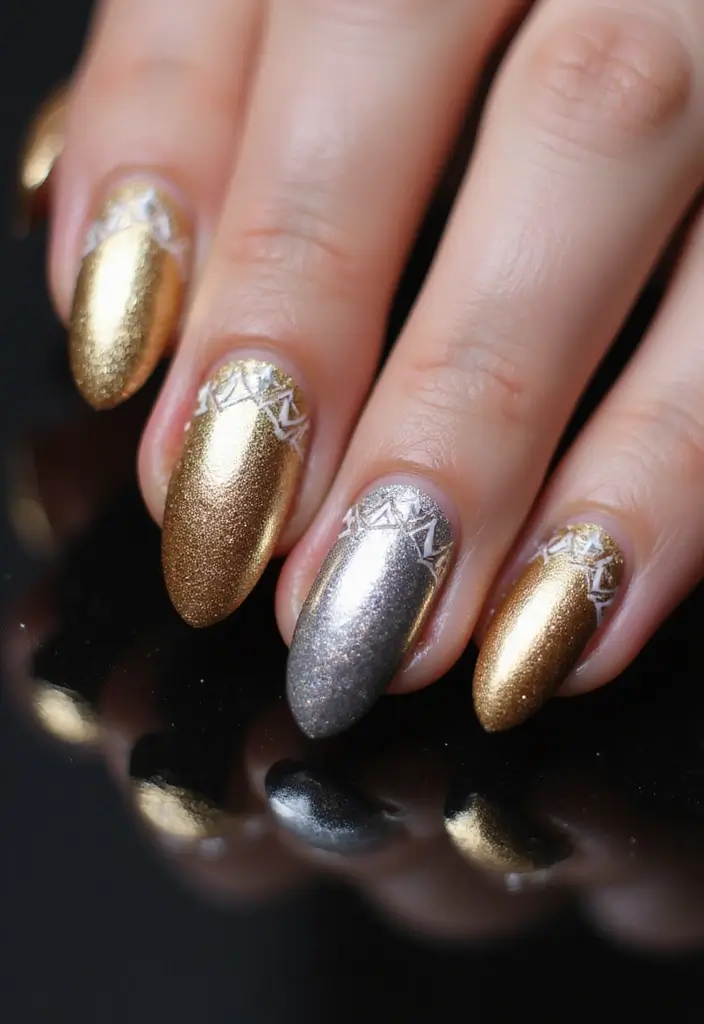 50 Fresh Nail Inspo Ideas for Trendy - 10. Metallic Shine