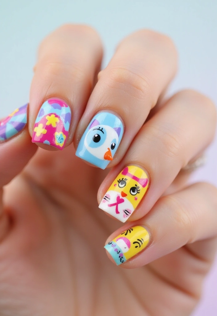 50 Fresh Nail Inspo Ideas for Trendy - 11. Whimsical Cartoon Characters