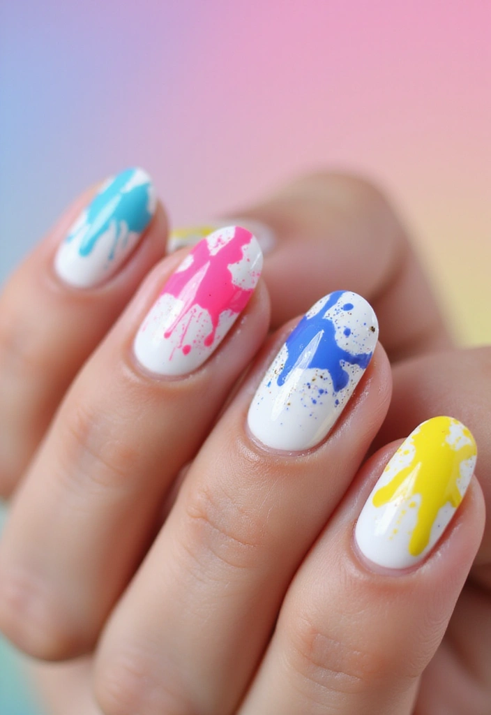 50 Fresh Nail Inspo Ideas for Trendy - 16. Colorful Splatter Art