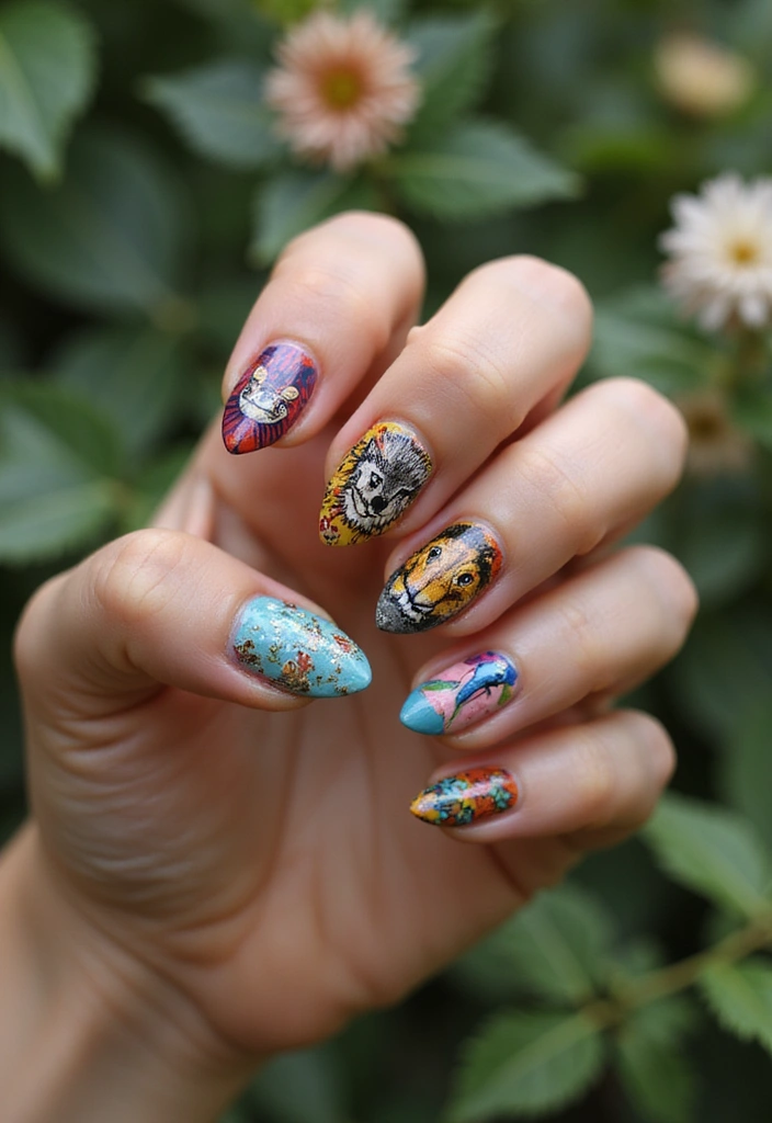 50 Fresh Nail Inspo Ideas for Trendy - 25. Spirit Animal Designs