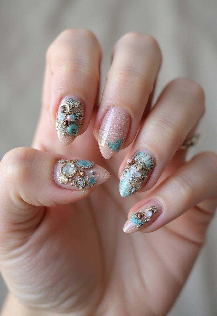50 Fresh Nail Inspo Ideas for Trendy - 27. Upcycled Nail Art