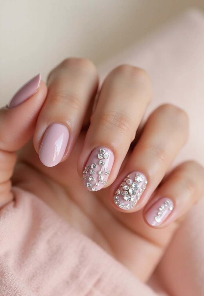 50 Fresh Nail Inspo Ideas for Trendy - 29. Crystal Accents