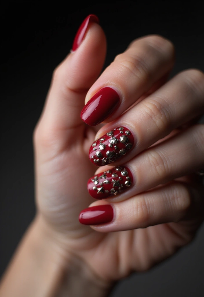 50 Fresh Nail Inspo Ideas for Trendy - 31. Edgy Studded Nail Art