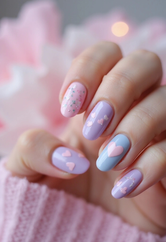 50 Fresh Nail Inspo Ideas for Trendy - 32. Romantic Heart Designs