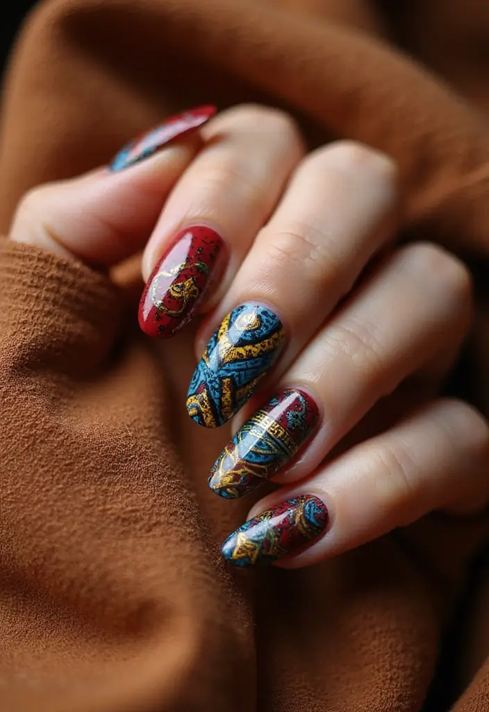 50 Fresh Nail Inspo Ideas for Trendy - 33. Tribal Patterns