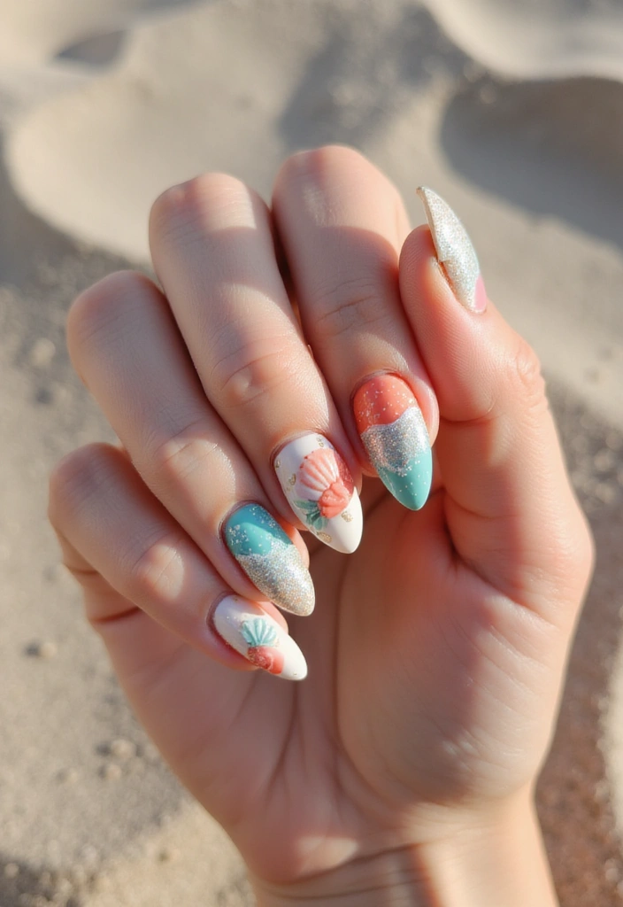 50 Fresh Nail Inspo Ideas for Trendy - 35. Ocean-Inspired Designs