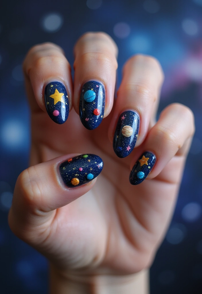 50 Fresh Nail Inspo Ideas for Trendy - 39. Cosmic Nail Art