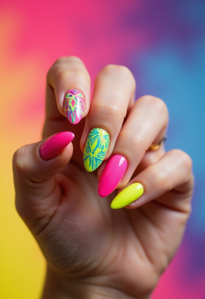 50 Fresh Nail Inspo Ideas for Trendy - 4. Vibrant Neon Accents