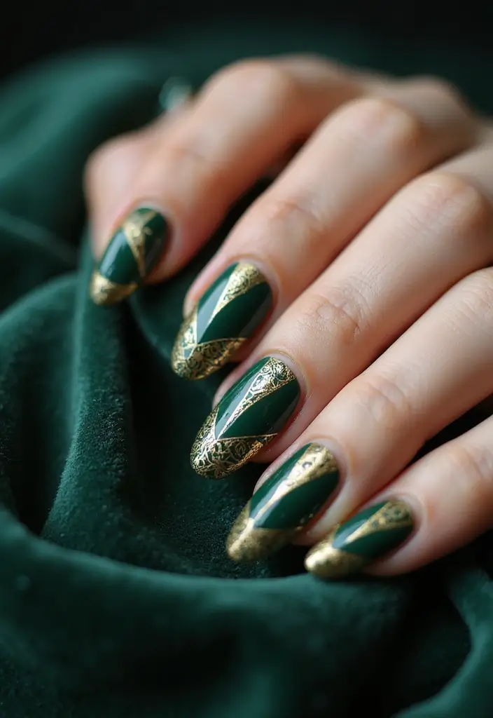 50 Fresh Nail Inspo Ideas for Trendy - 46. Art Deco Designs