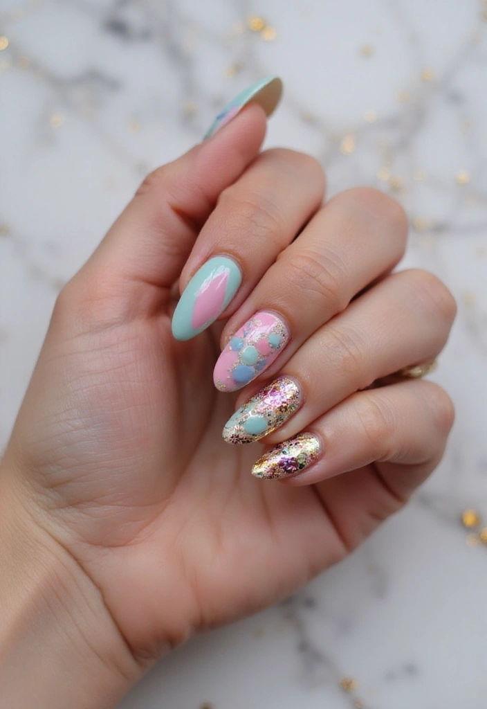 50 Fresh Nail Inspo Ideas for Trendy - 47. Mixed Media Nail Art