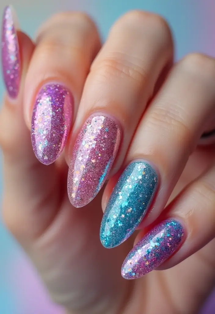 50 Fresh Nail Inspo Ideas for Trendy - 7. Glitter Galore