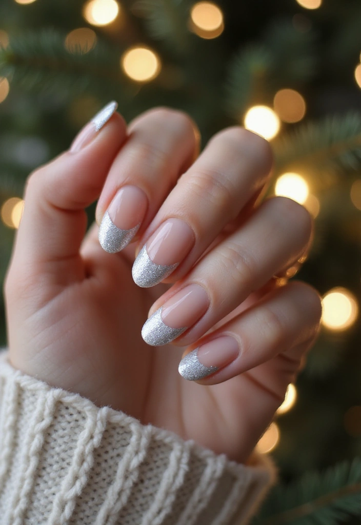 50 Holiday Nail Ideas for Seasonal Sparkling Celebrations - 11. Festive Glitter French Tips