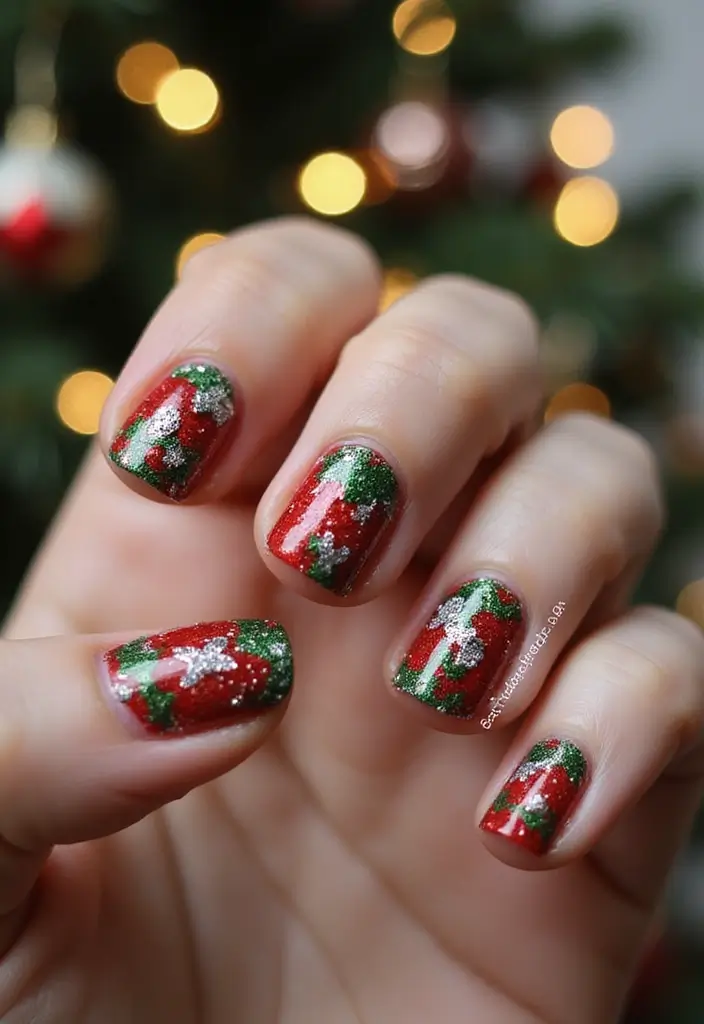 50 Holiday Nail Ideas for Seasonal Sparkling Celebrations - 25. Joyful Jingle Bells