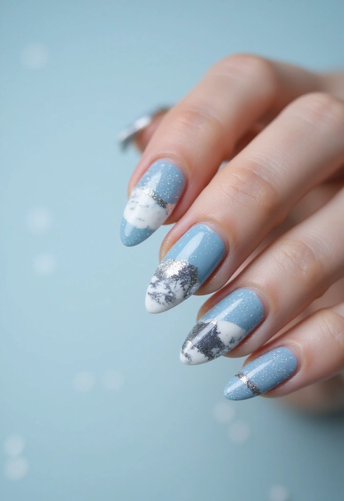 50 Holiday Nail Ideas for Seasonal Sparkling Celebrations - 29. Snowy Mountain Peaks