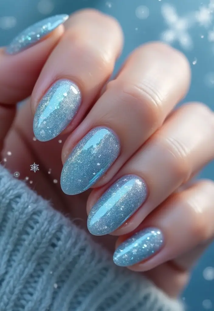 50 Holiday Nail Ideas for Seasonal Sparkling Celebrations - 32. Glittery Icicles
