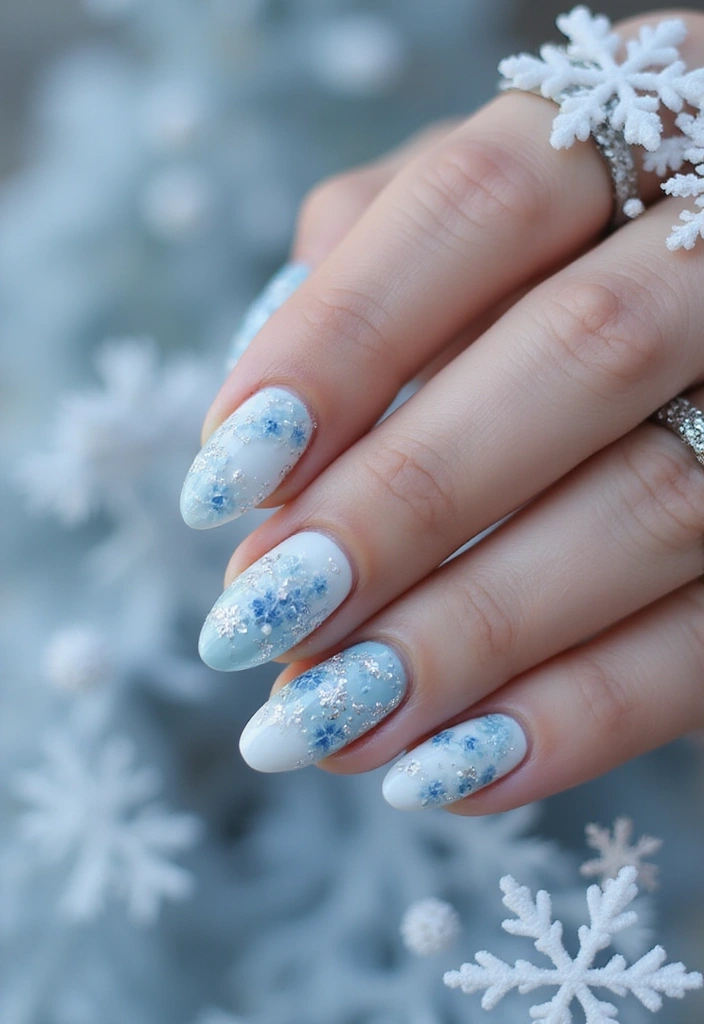 50 Holiday Nail Ideas for Seasonal Sparkling Celebrations - 49. Elegant Winter Blooms