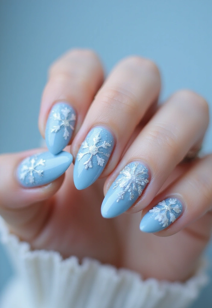 50 Holiday Nail Ideas for Seasonal Sparkling Celebrations - 5. Sparkling Snowflakes