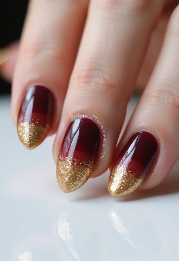 50 Holiday Nail Ideas for Seasonal Sparkling Celebrations - 6. Glitzy Ombre Nails
