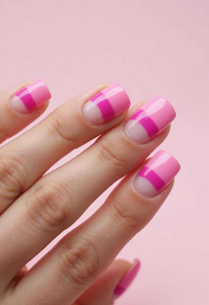 50 Playful Pink Nail Ideas for Girly - 13. Chic French Twist