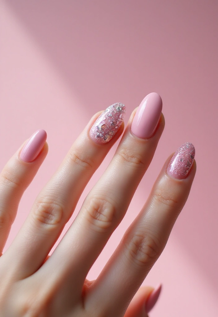 50 Playful Pink Nail Ideas for Girly - 36. Lovely Shattered Glass